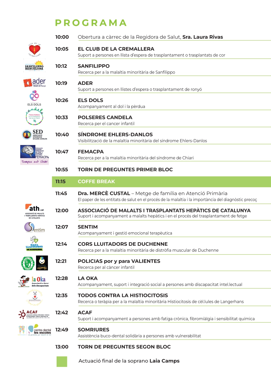 Jornada Entitats Salut Terrassa - programa